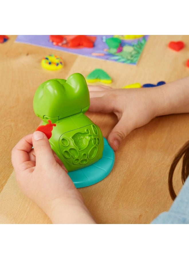 Play-Doh Frog ‘n Colors Starter Set with Playmat, Preschool Toys for 3 Year Old Girls & Boys & Up, Preschool Crafts Frog Toy & 4 Modeling Compound Colors