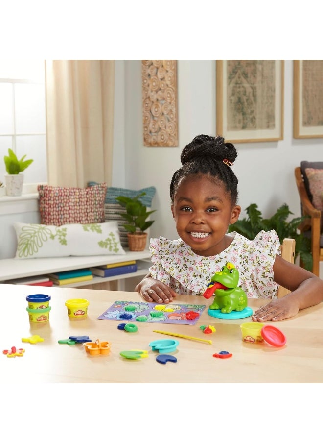 Play-Doh Frog ‘n Colors Starter Set with Playmat, Preschool Toys for 3 Year Old Girls & Boys & Up, Preschool Crafts Frog Toy & 4 Modeling Compound Colors
