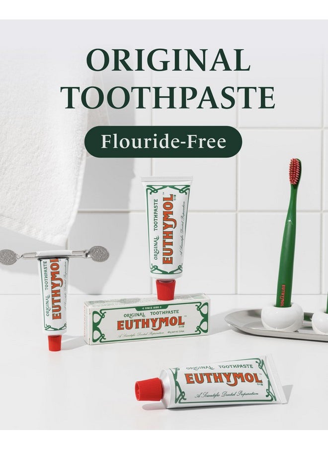 Original Toothpaste (3.7Fl Oz, Pack Of 3) - Fluoride-Free Toothpaste For Sensitive Teeth & Gum. Bad Breath, Cavity Prevention, 12-Hour Long Lasting Freshness With Wintergreen.