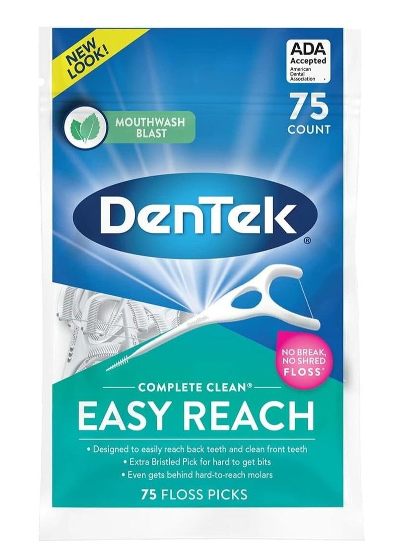 DenTek, Complete Clean Floss Picks 75 Floss Picks Pack of 3, 225 Count