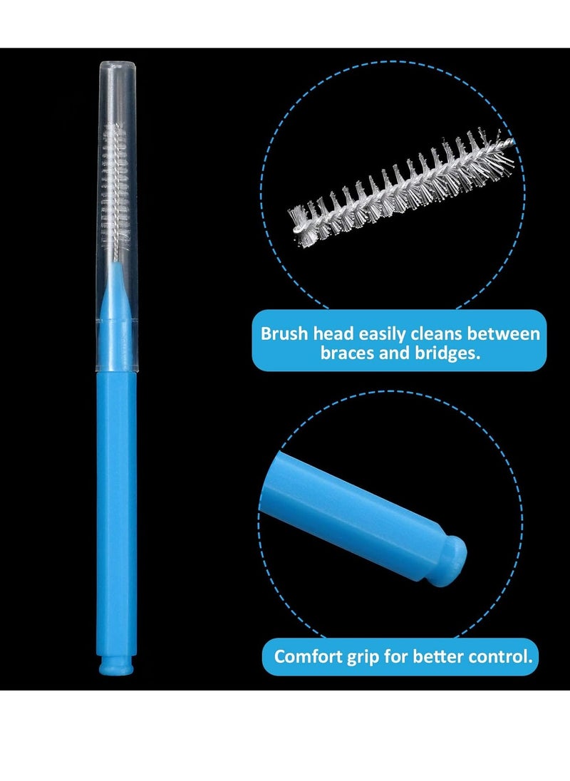 Patelai 100 Pieces Braces Brush for Cleaner Interdental Brush Toothpick Dental Tooth Flossing Head Oral Dental Hygiene Flosser Toothpick Cleaners Tooth Cleaning Tool(Bright Colors,Multiple Sizes)
