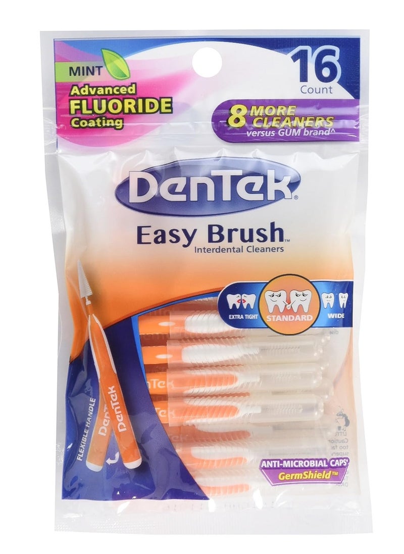 DenTek Easy Brush Dental Cleaners, Standard, 16 Count (Pack of 6)