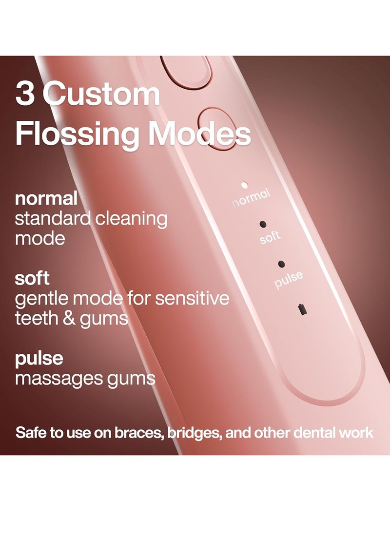 AquaSonic Icon Water Flosser for Teeth – Cordless Rechargeable Oral Irrigator – Waterproof, Portable Dental Cleaning with Jet Tip – Braces Home Travel - Blush