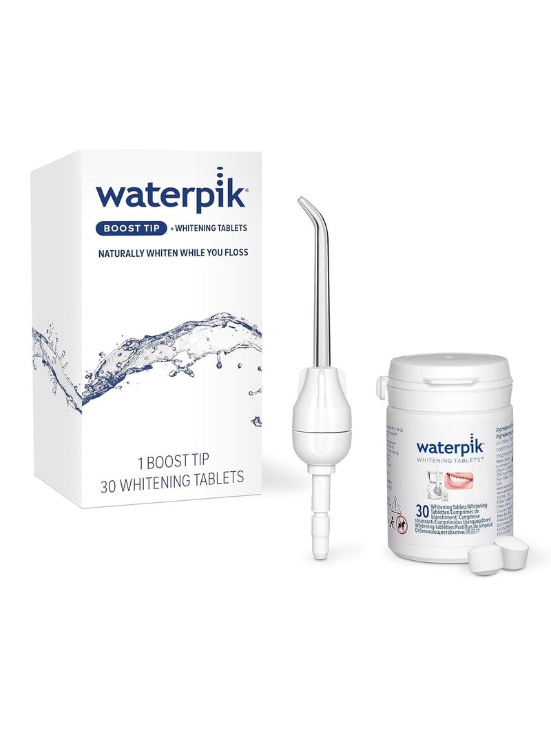 Waterpik Boost Water Flosser Tip with 30 Fresh Mint Whitening Tablets, Whiten Teeth and Remove Stains Gently