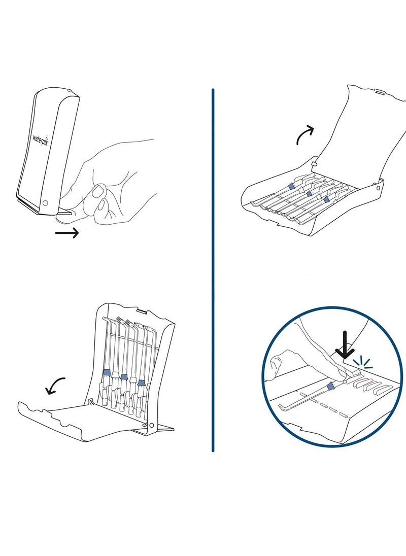 Waterpik Water Flosser Tips Storage Case and 6 Count Replacement Tips, Convenient, Hygienic and Sturdy Storage Case