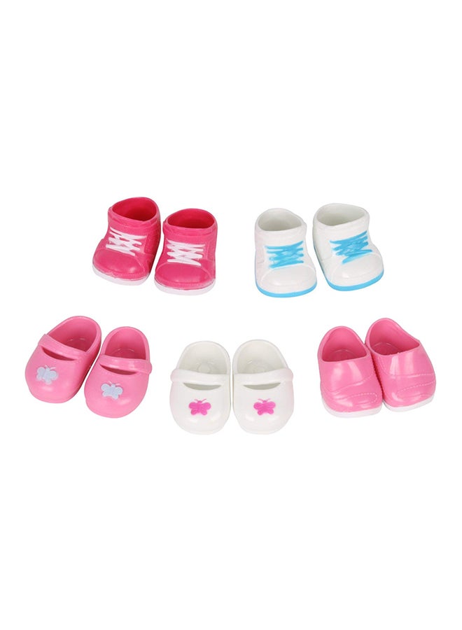 5-Pair Doll Shoe Set