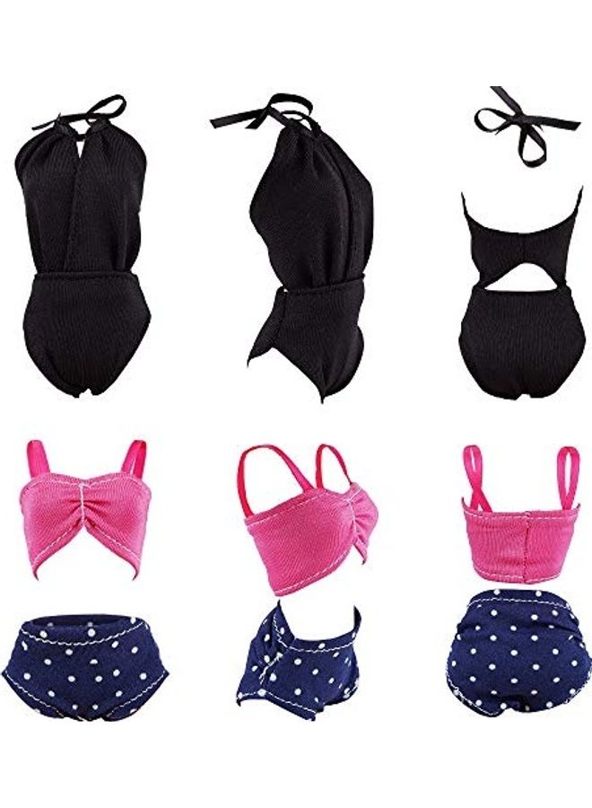 10-Piece Beach Swimsuit Bathing Clothes With 5 Pairs Shoes For 11.5 Inch Girl Dolls 8.11 X5.08 X1.30inch
