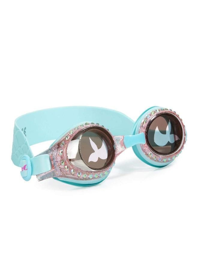 Bling2o Girls' Blue Sushi Swimming Goggles with UV Protection (Ages 3+ up) - Latex-Free, 100% Silicone Material - Includes Anti-Fog & UV Protection - Hard Protective Cover & Adjustable Nose Piece