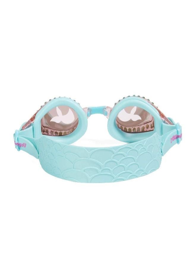 Bling2o Girls' Blue Sushi Swimming Goggles with UV Protection (Ages 3+ up) - Latex-Free, 100% Silicone Material - Includes Anti-Fog & UV Protection - Hard Protective Cover & Adjustable Nose Piece