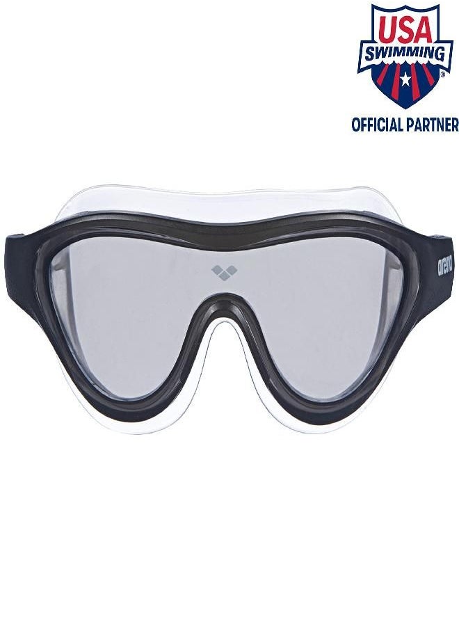 Arena Unisex Adult The One Swim Mask Fitness Swimming Goggles for Men and Women Large Fit Polycarbonate Non-Mirror Lens, Smoke/Black