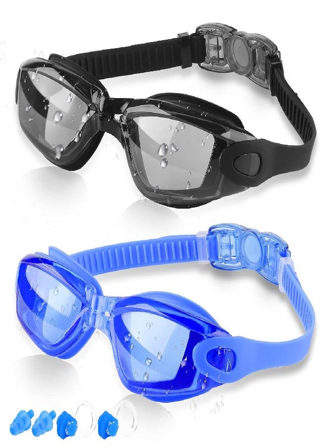 COOLOO Swim Goggles, 2 Pack Swimming Goggles for Men Women, Goggles Swimming Adult Youth Teen Kids, Anti Fog Pool Goggles