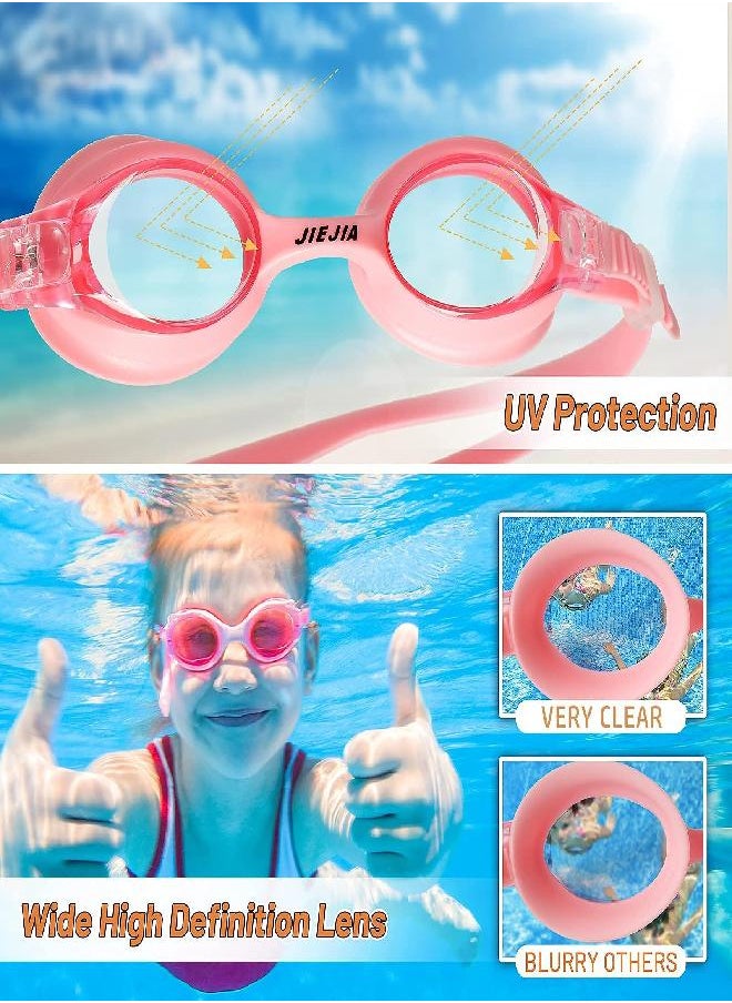 Arm Floaties for Kids,4 Pack Swim Trainer Floaties and Kid's Swimming Goggles with Anti-Fog and Anti-UV,PVC Arm Floaties Inflatable Swim Arm Bands Floater Sleeves Swimming Rings