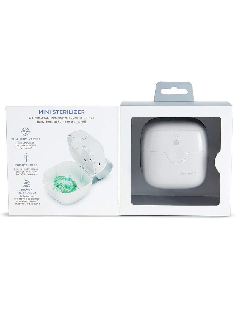 Munchkin Portable UV Sterilizer and Sanitizer Box, Eliminates 99.99% of Germs in 59 Seconds, Mini UV-C Cleaner for Pacifiers and More, White