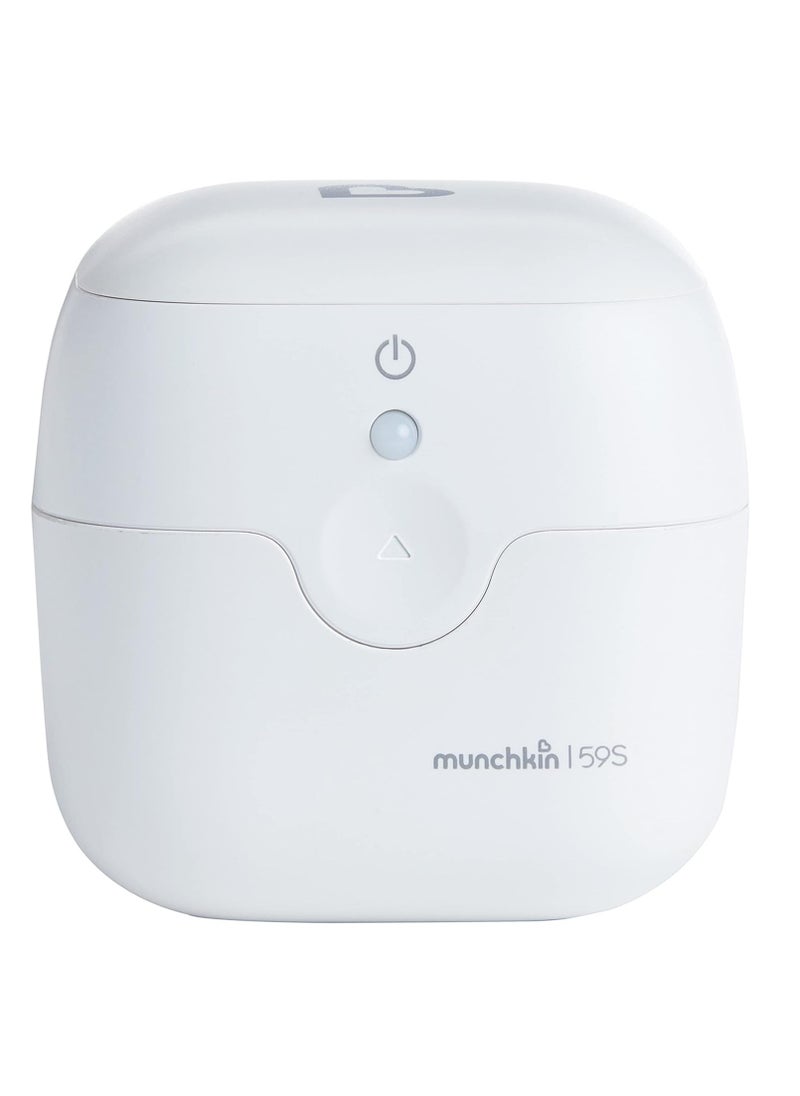 Munchkin Portable UV Sterilizer and Sanitizer Box, Eliminates 99.99% of Germs in 59 Seconds, Mini UV-C Cleaner for Pacifiers and More, White