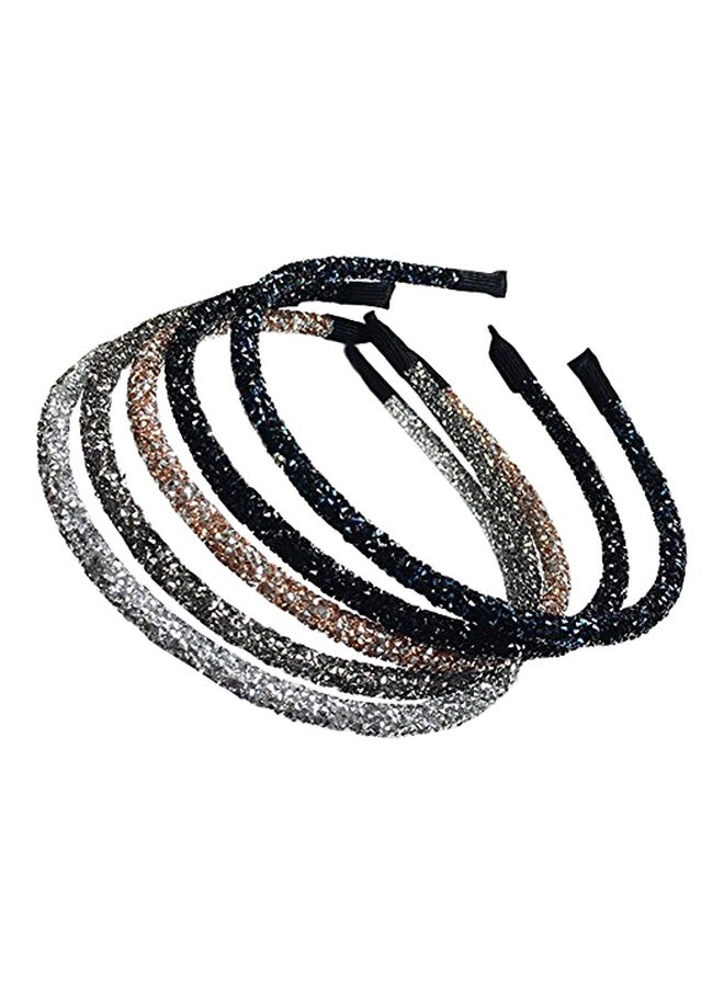 5-Piece Glitter Narrow Hair Band Assorted