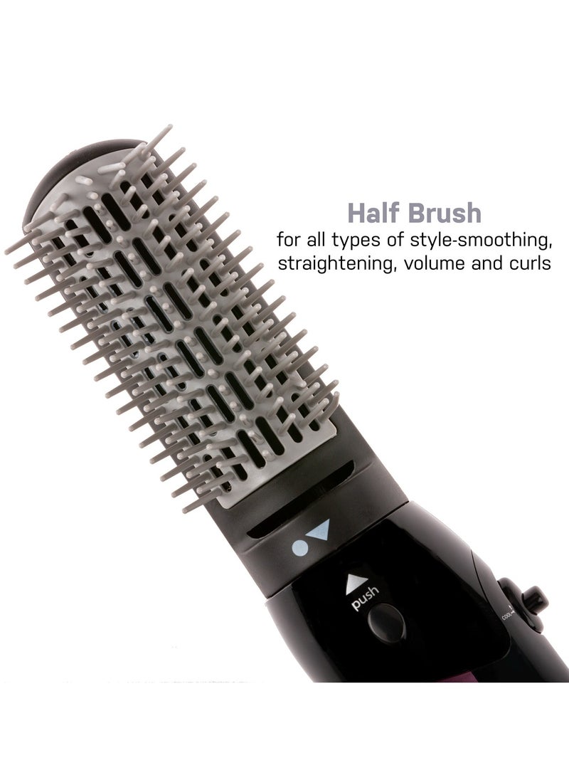 2 IN 1 Hair Styler - Hot Air Brush With 2 Temperatures Cool Air Setting Overheat Protection