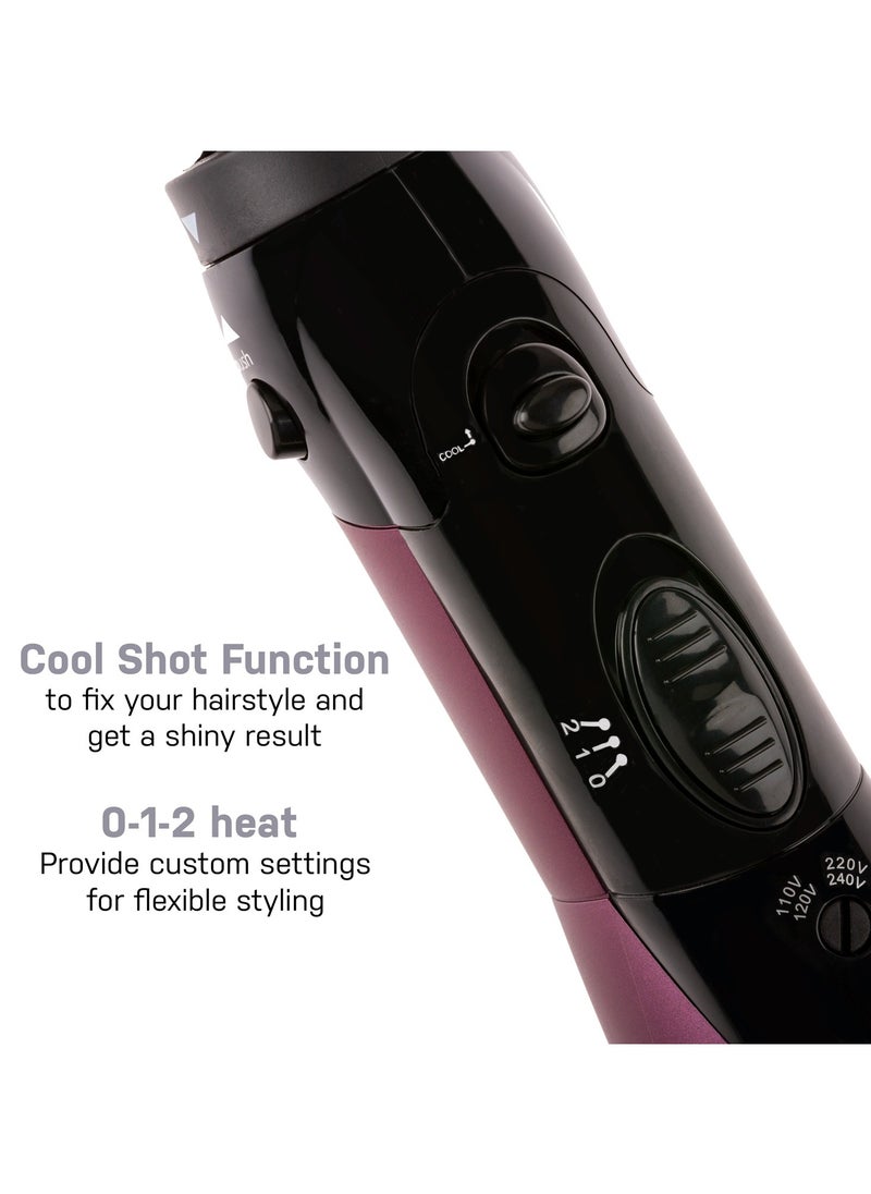 2 IN 1 Hair Styler - Hot Air Brush With 2 Temperatures Cool Air Setting Overheat Protection