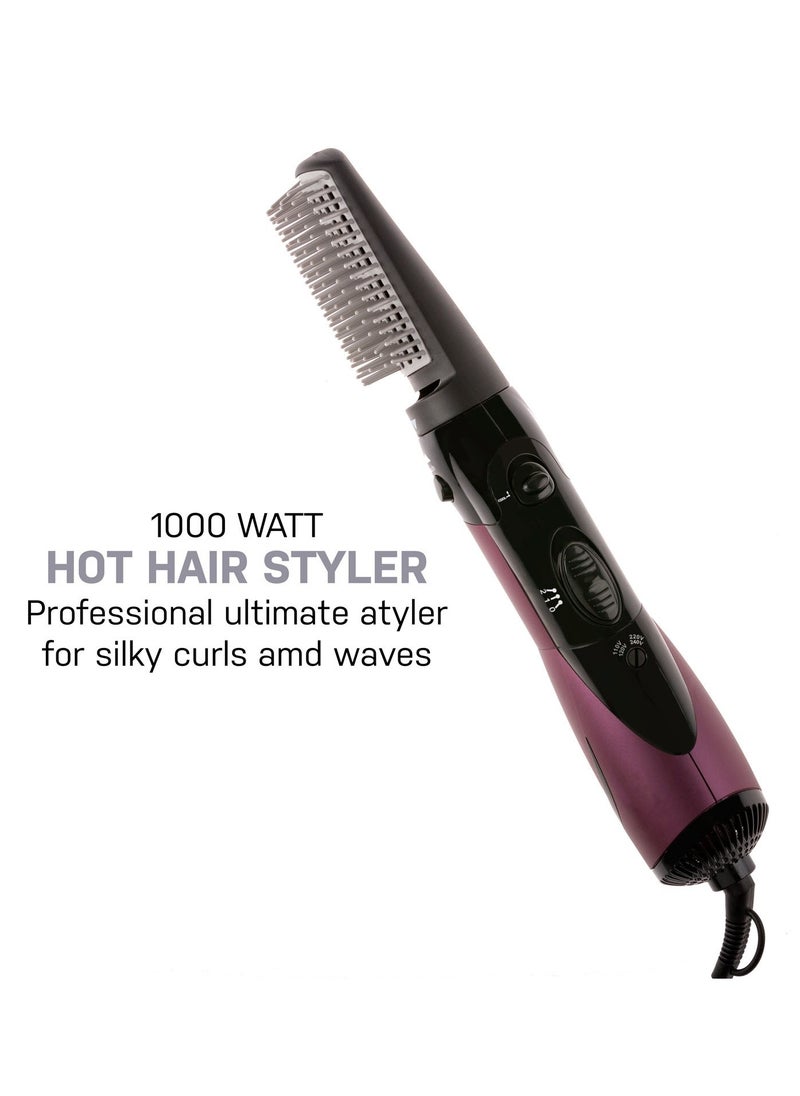 2 IN 1 Hair Styler - Hot Air Brush With 2 Temperatures Cool Air Setting Overheat Protection