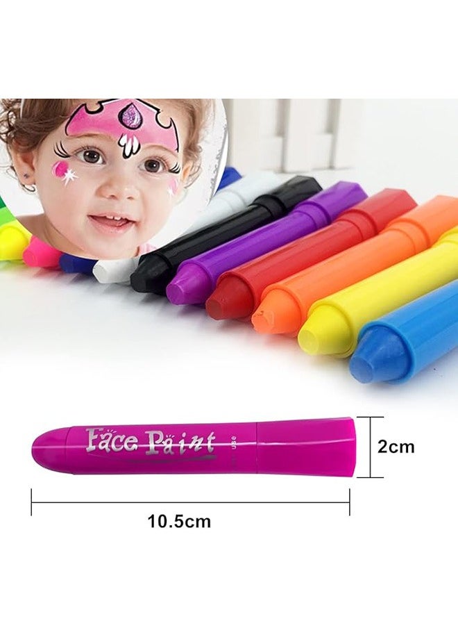 Face Paint Crayons, 12 Colors Face Paints for Children Halloween Make Up Set, Washable Make Up Set Body Painting for Boys Girls, Non-Toxic, Party Cosplay Face Paint Crayons for Ages 3+