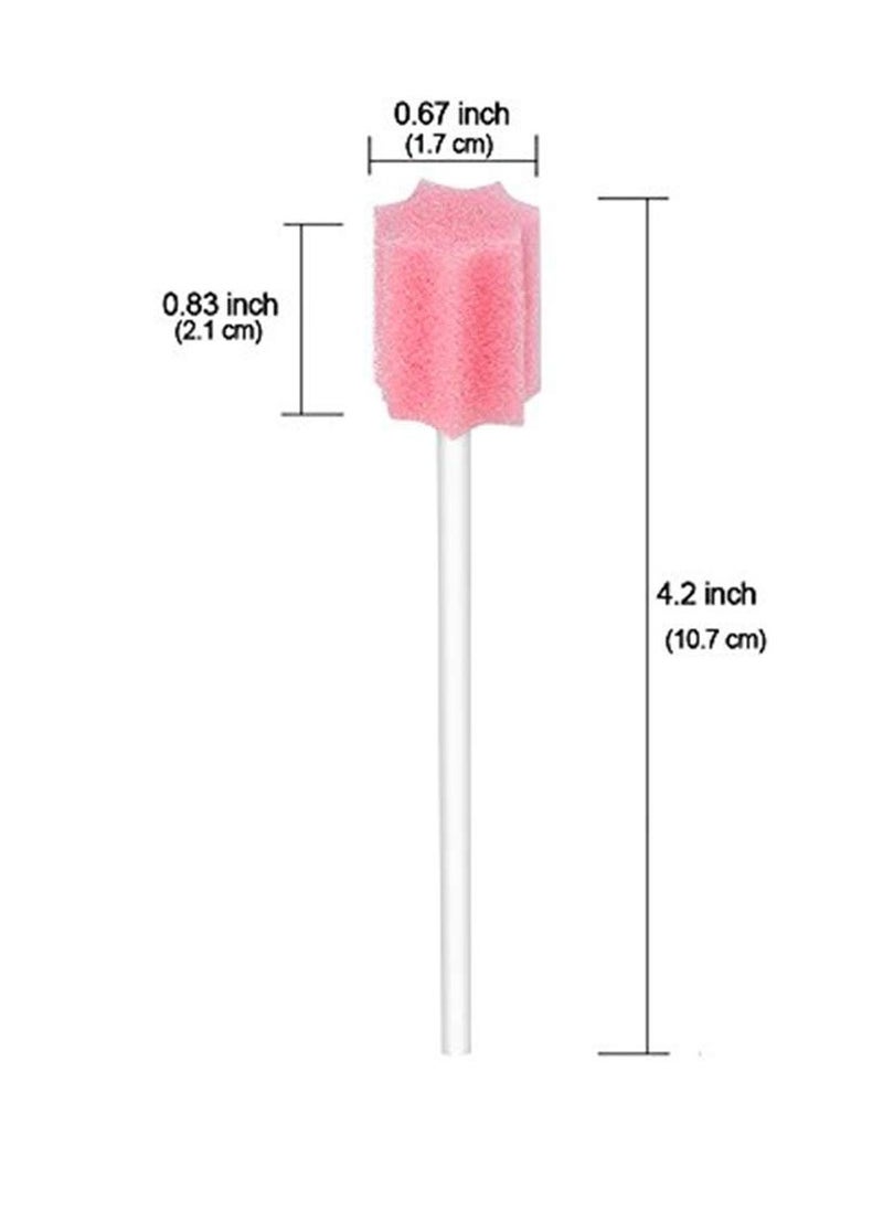 Disposable Oral Swabs, Sterile Dental Sponge Swabsticks Unflavored for Mouth & Gum Cleaning - Sponge and Paper rod.