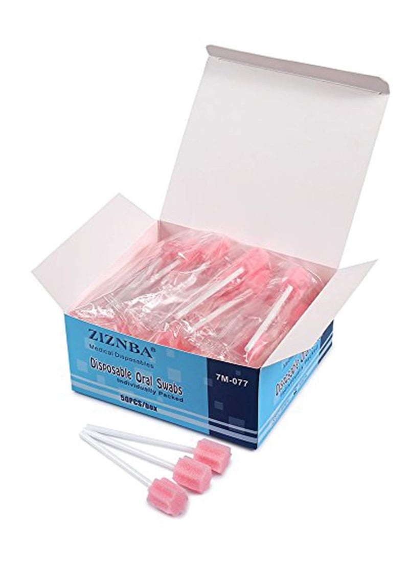 Disposable Oral Swabs, Sterile Dental Sponge Swabsticks Unflavored for Mouth & Gum Cleaning - Sponge and Paper rod.