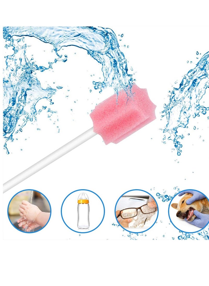 Disposable Oral Swabs, Sterile Dental Sponge Swabsticks Unflavored for Mouth & Gum Cleaning - Sponge and Paper rod.