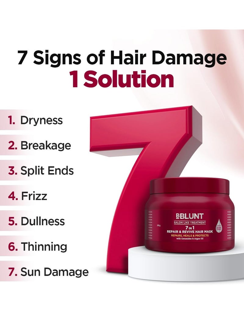 7 in 1 Repair & Revive Hair Mask for Upto 100% Damage Repair - 250g| Addresses 7 Signs of Hair Damage | Enriched with Ceramides & Argan Oil