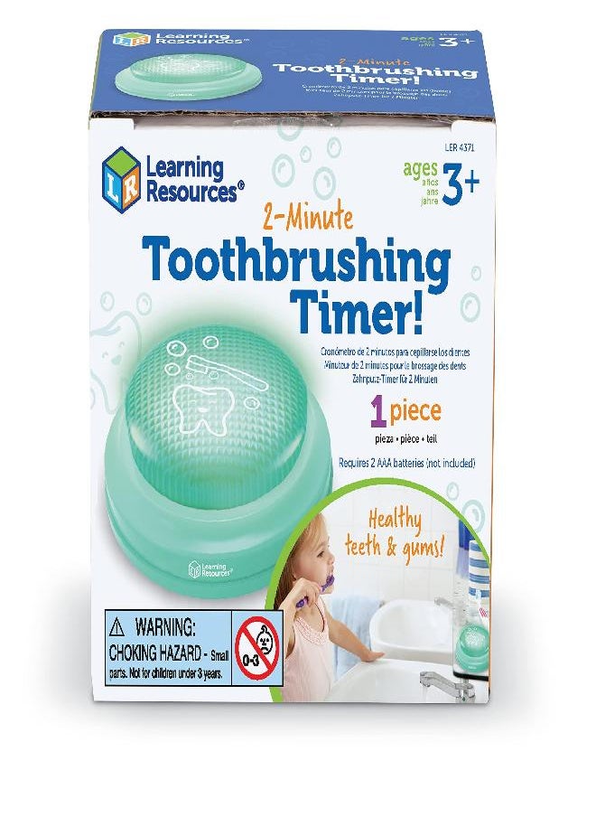 Learning Resources 2-Minute Toothbrushing Timer - Age 3+ Helps Kids Dental Health, Toddler Timer Bathroom, Timer for Kids, 3.62