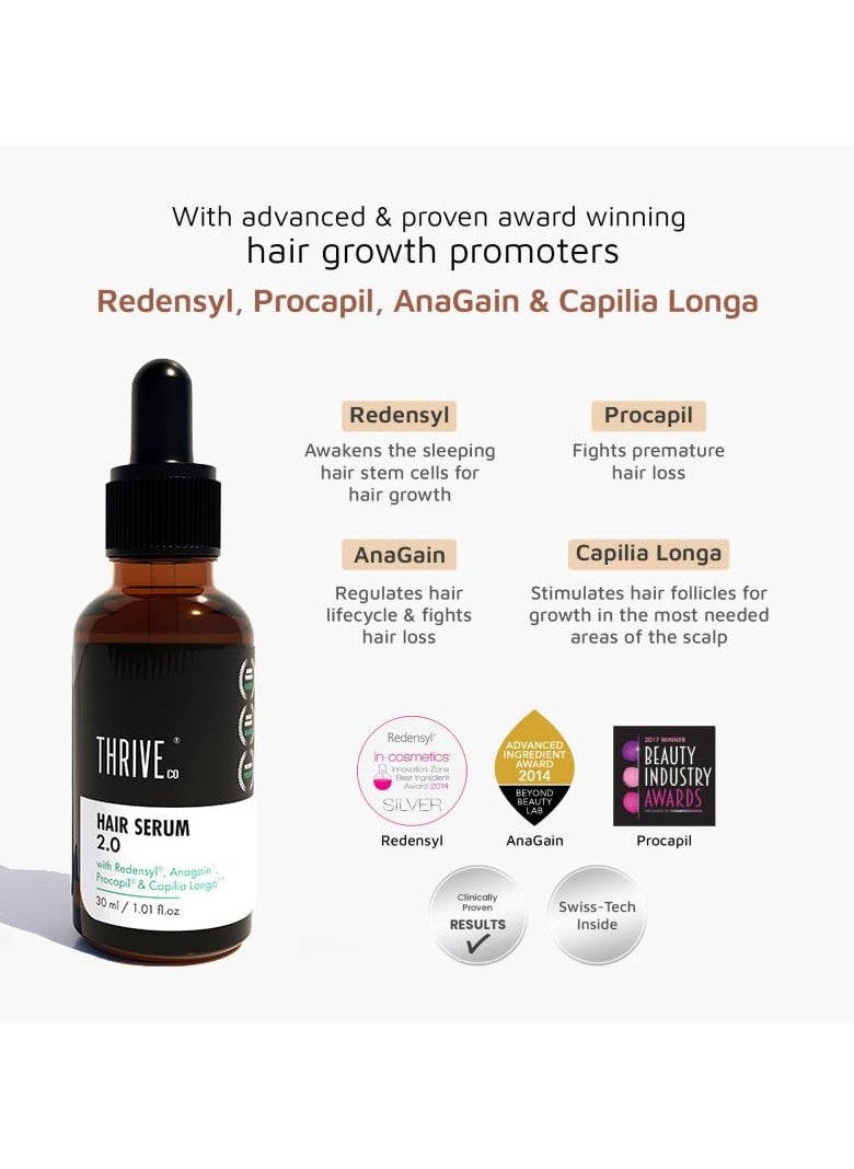 Hair Growth Serum 2.0 For Hair Growth & Hair Fall Control | with Redensyl + Anagain + Rosemary + Procapil + Capilia Longa | For Men & Women | 30ml