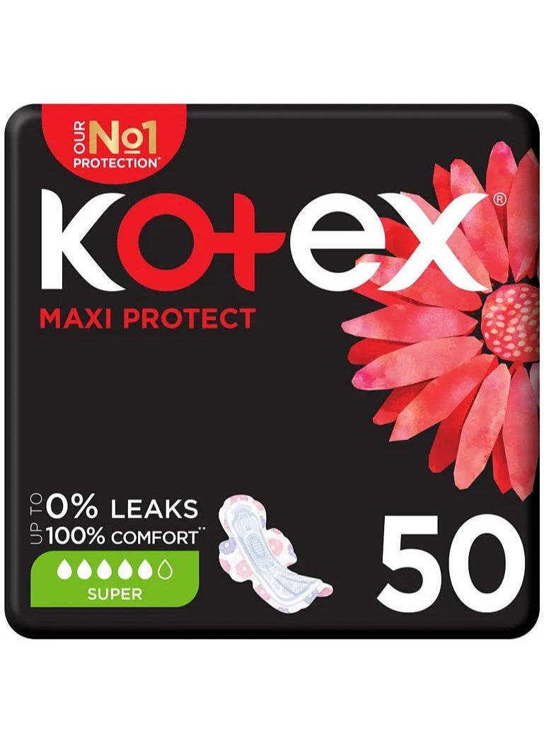 Maxi Protect Thick Pads Super Size Sanitary Pads With Wings 50 Sanitary Pads