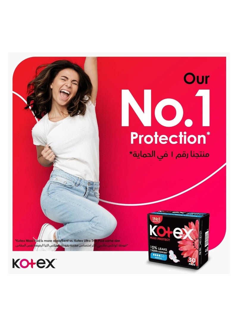 Maxi Protect Thick Pads Normal Size Sanitary Pads With Wings 50 Sanitary Pads