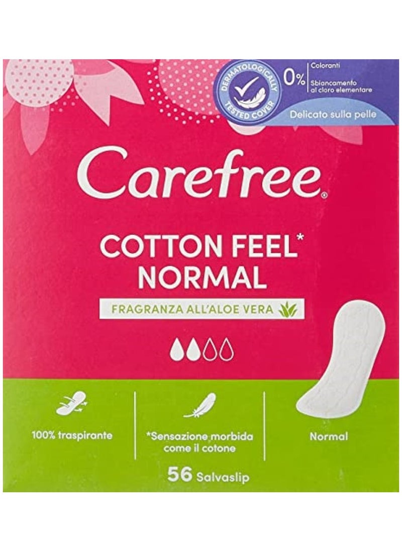 Breathable Cotton Panty Liners With Cotton & Aloe Extract Pack Of 56