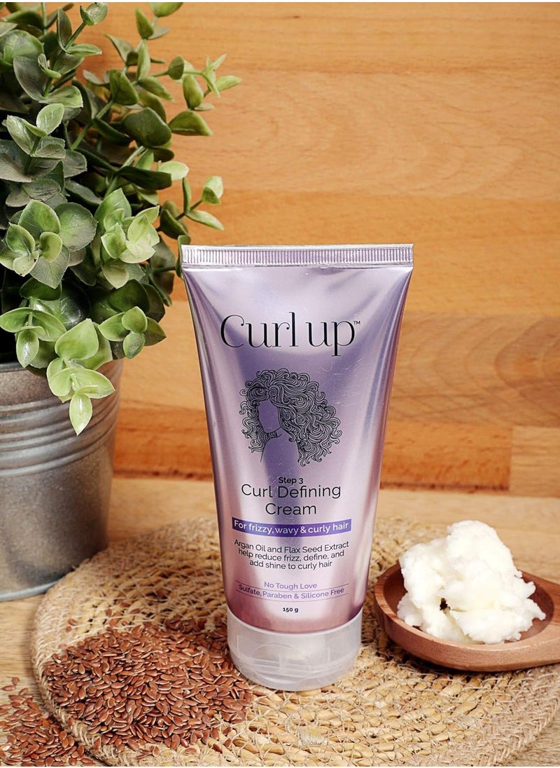 Curl Defining Cream All In One Leave In Conditioner Moisturizes Enhances Natural Curl Definition and Provides Medium Hold to Dry Frizzy Wavy and Curly Hair 150g