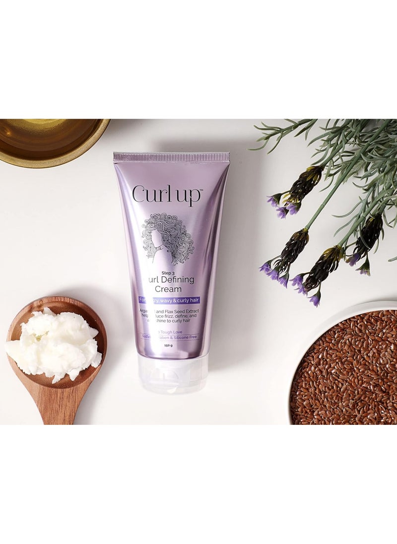 Curl Defining Cream All In One Leave In Conditioner Moisturizes Enhances Natural Curl Definition and Provides Medium Hold to Dry Frizzy Wavy and Curly Hair 150g