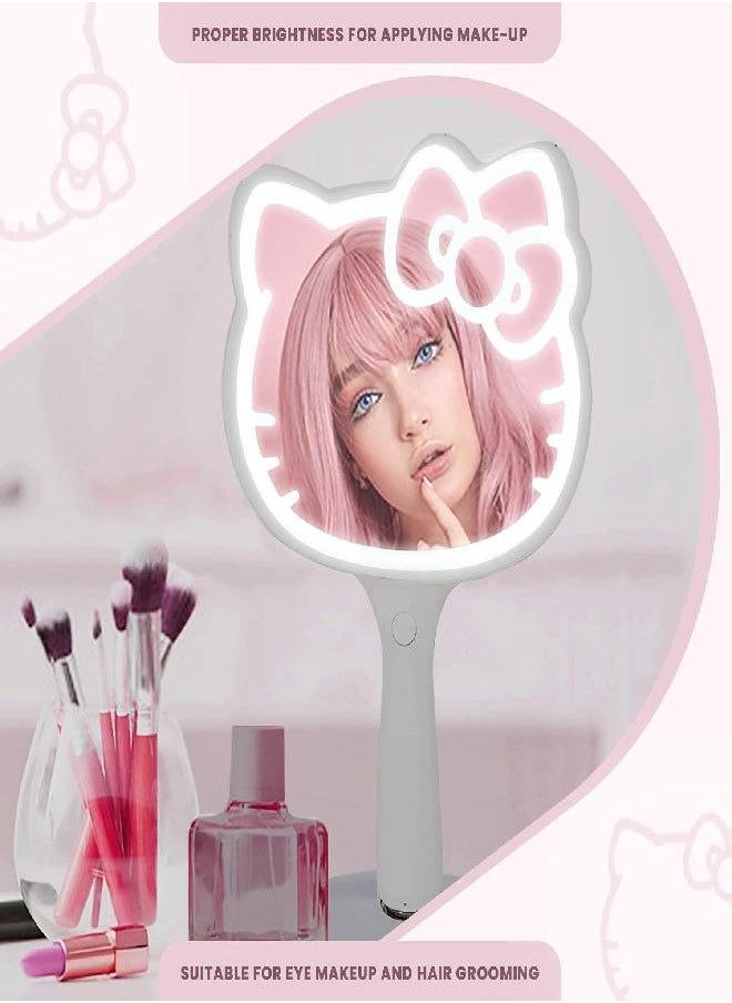 Impressions Vanity Hello Kitty LED Handheld Mirror, Makeup Vanity Mirror with Standing Base and Adjustable Brightness