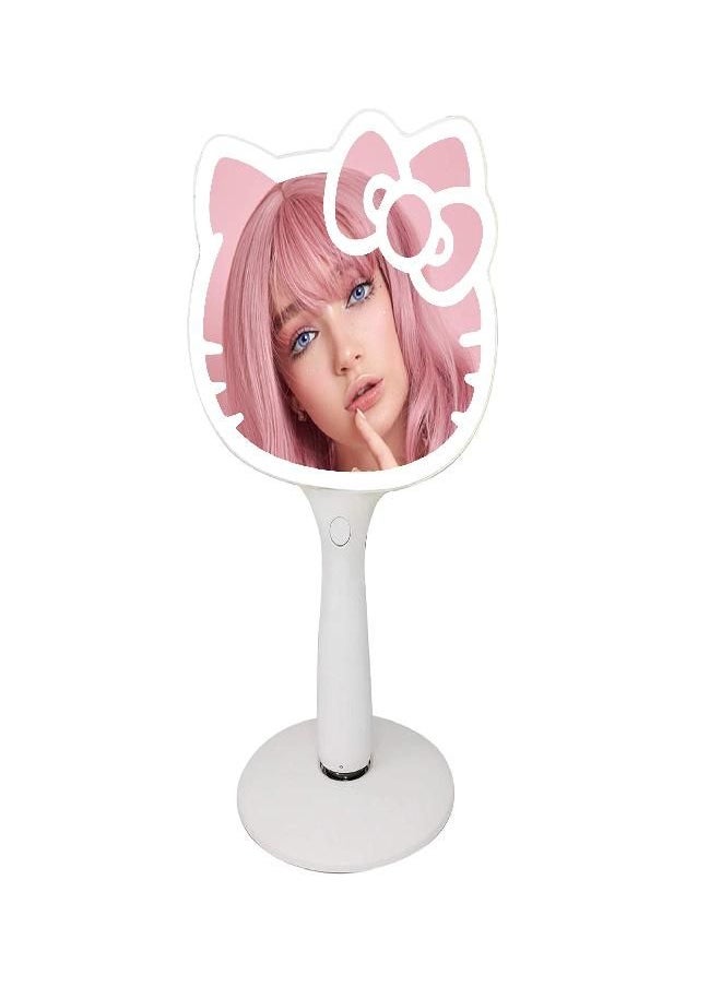 Impressions Vanity Hello Kitty LED Handheld Mirror, Makeup Vanity Mirror with Standing Base and Adjustable Brightness