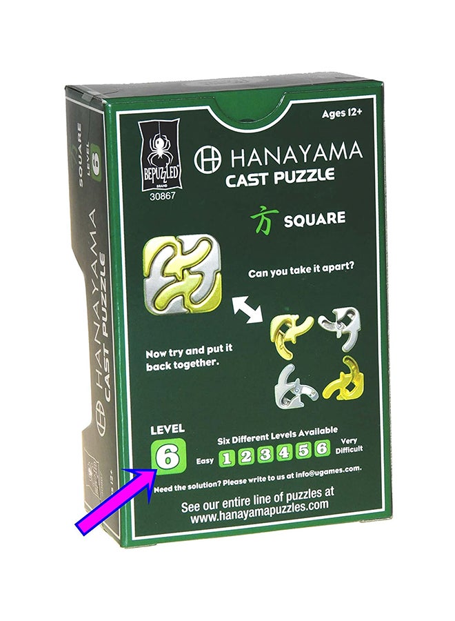 Hanayama Square Puzzle 1.9 X5.5 X4inch