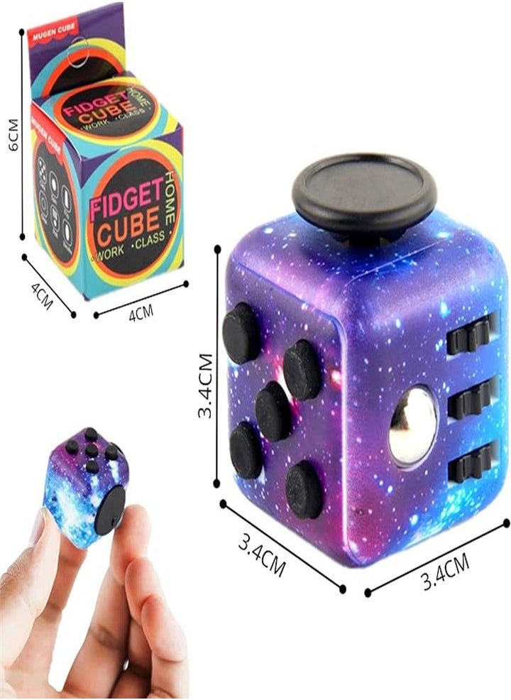 Stress Relief Toy Cubes, Anti-Stress Cube Toys, Galaxy Sensory Toys for Stress Relief, Suitable for Adults and Kids to Relieve Anxiety (Starry Sky 2PC)