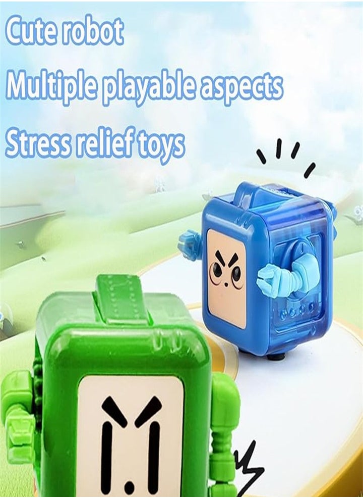 Fidget Robot Cube Fidget Toy, Anxiety Relief, Fidget Robot Toy Cube Relaxing Adult Handheld, Kill Time Cool Fidget Building Blocks for ADD/ADHD/OCD (Green*1 Blue*1)