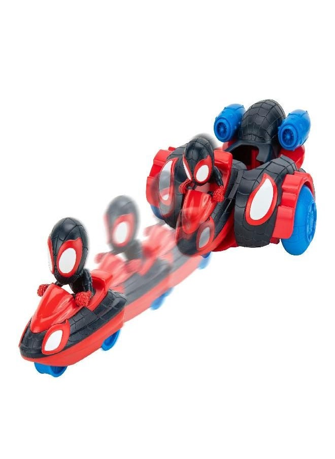 Marvel Spidey and His Amazing Friends Quick Shot Vehicle (Miles Morales: Spider-Man) - Quick Shot 2-in-1 Vehicle with Miles Morales: Spider-Man