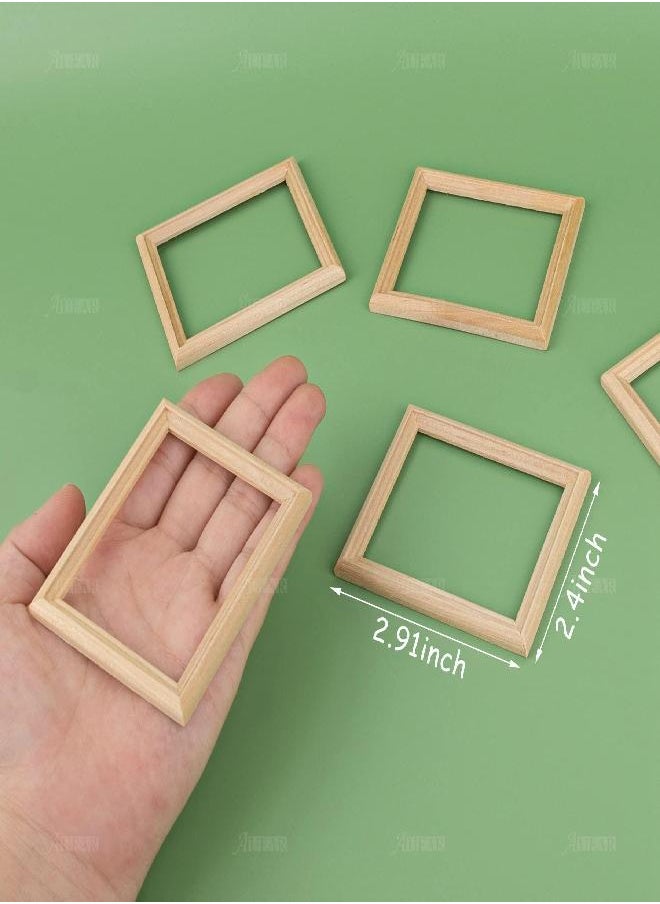 AUEAR, 6 Pack Furniture Miniature Wooden Photo Picture Frames DIY for Props House Decor