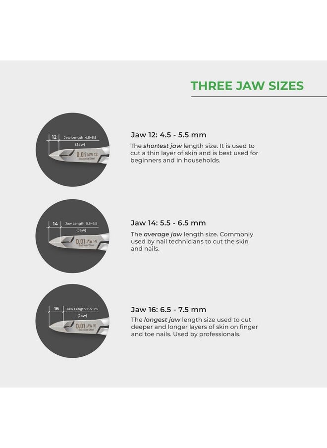 Cuticle Nipper - D-04 Jaw 12 | Stainless Steel | Durable And Sharp | Ergonomic Design | Grey Plated | Ideal For Salons And Home Use