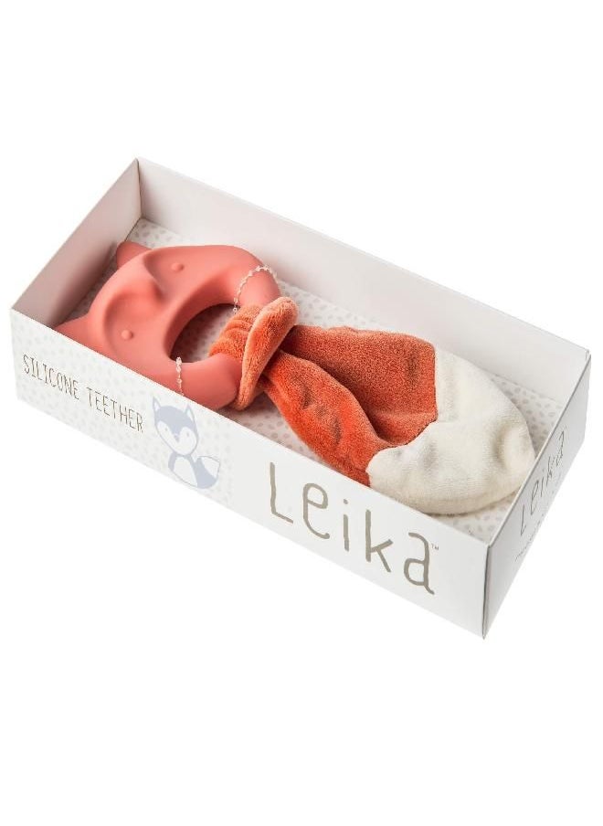 Mary Meyer Leika Silicone Baby Teething Toy, 9-Inches, Little Fox