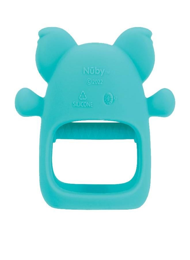 Nuby Silicone Wrist Grip Teething Mitten - 3+ Months, Hippo