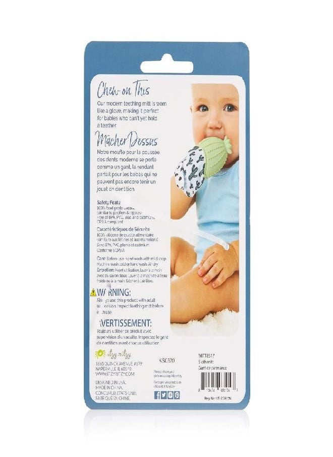 Itzy Ritzy Silicone Teething Mitt - Soothing Infant Teething Mitten with Adjustable Strap, Crinkle Sound and Textured Silicone to Soothe Sore and Swollen Gums, Sloth