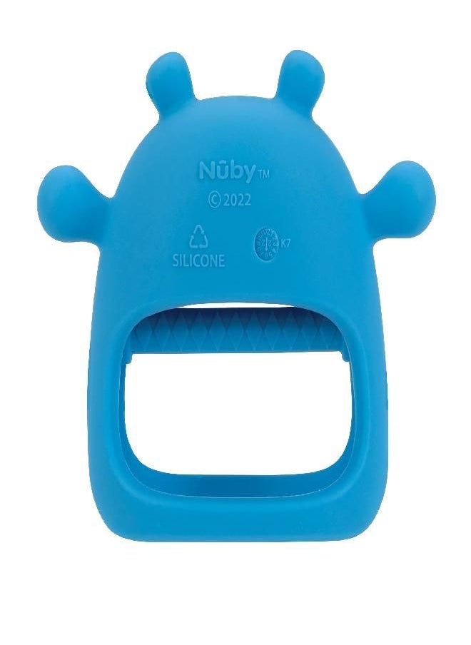 Nuby Silicone Wrist Grip Teething Mitten - 3+ Months, Hippo