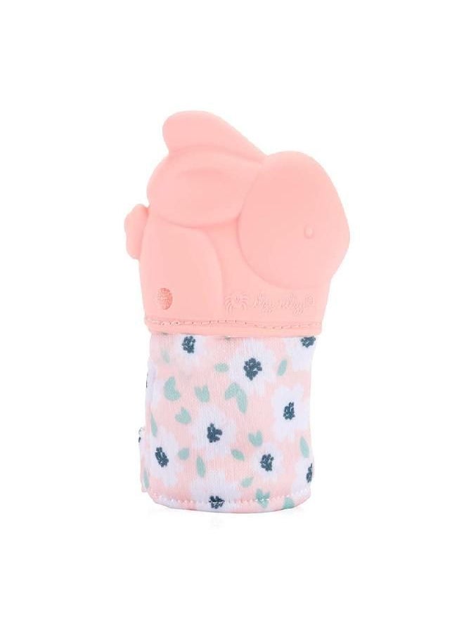 Itzy Ritzy Silicone Teething Mitt - Soothing Infant Teething Mitten with Adjustable Strap, Crinkle Sound and Textured Silicone to Soothe Sore and Swollen Gums, Bunny