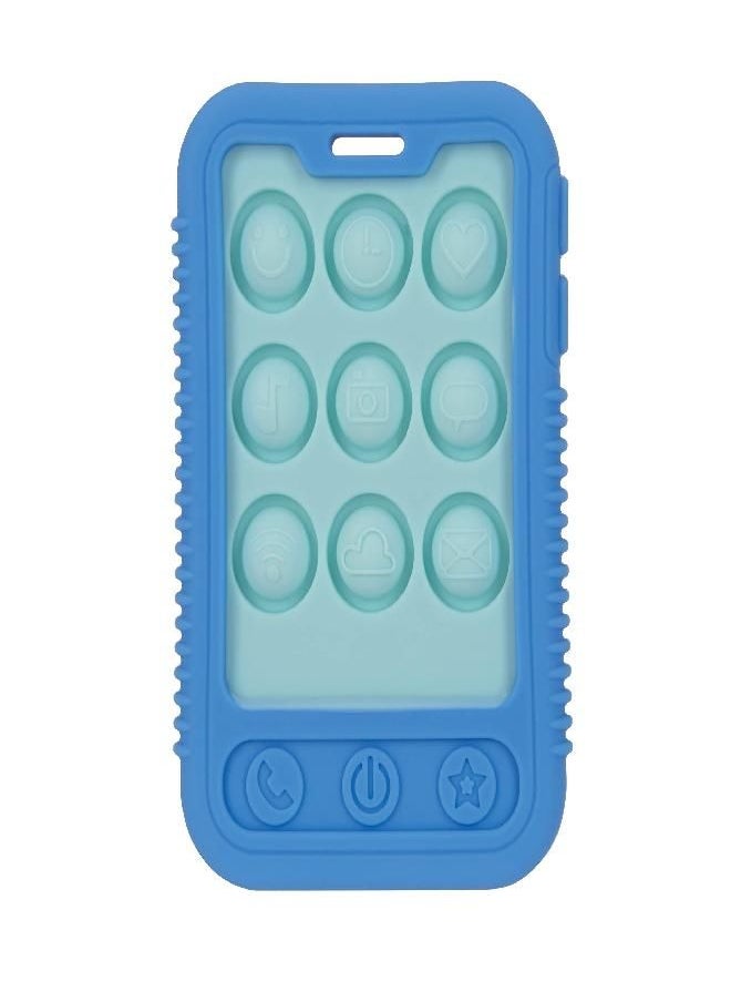Nuby Baby Teething Toy - BPA Free - 3+ Months - Giggle Bytes Sensory Popper Cellphone - Blue