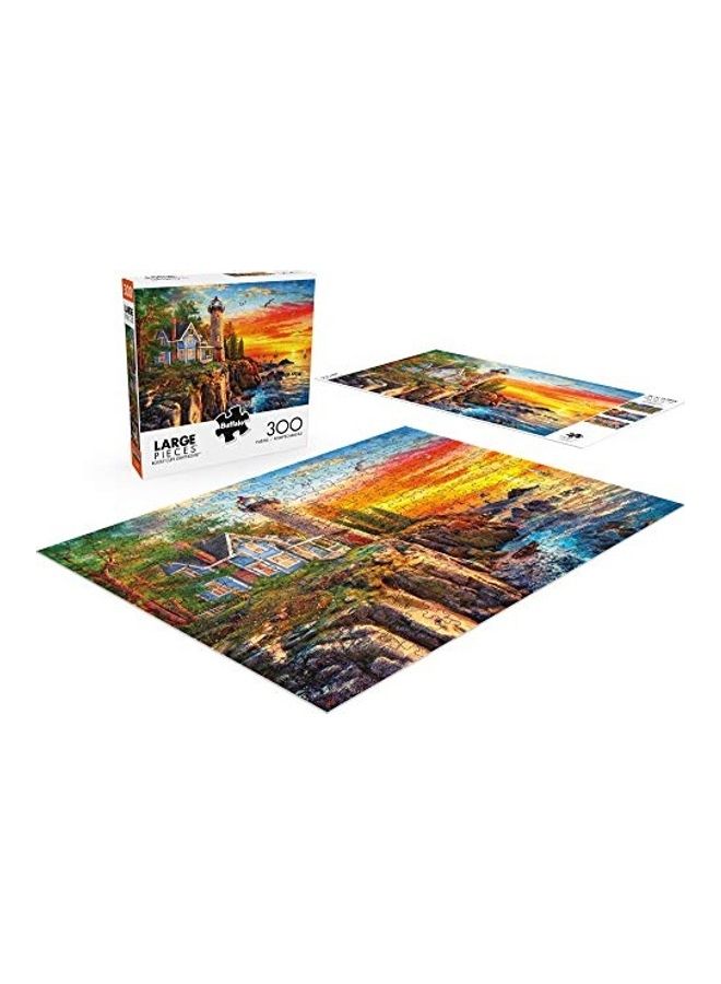 300-Piece Rocky Cliff Light House Jigsaw Puzzle Set 21.25x15inch