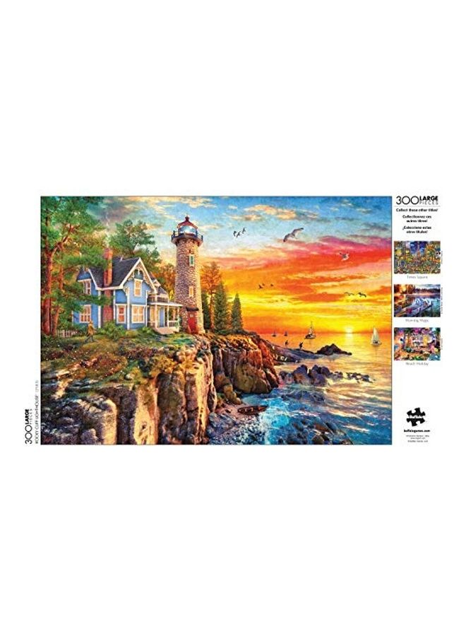 300-Piece Rocky Cliff Light House Jigsaw Puzzle Set 21.25x15inch